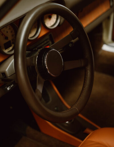 Steering wheel and dashboard inside the Revolt Electric